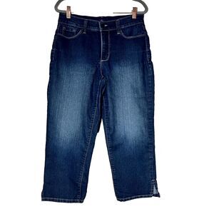 NYDJ Womens Size 8 Denim Jeans Blue Straight Lift Tuck Stretch Preppy Denim